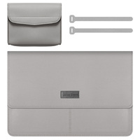Housse fine pour ordinateur portable avec poches de rangement pour accessoires (souris, etc.) – Style mallette et sac messager classique en PU
