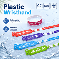 Bracelet jetable personnalisé en plastique, bracelet d'identification pour concert, parc d'attractions, ou aire de jeux pour enfants, bracelet à clipser