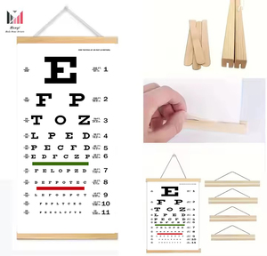 Desplazamiento colgante de madera, gráfico de ojo enmarcado, gráfico de prueba de visión, pintura en lienzo, póster de agudeza Visual impreso para decoración del hogar y la clínica - Product Image 6