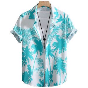 Personnalisable Hommes Décontracté Mode Respirant Resort <span class=keywords><strong>Chemise</strong></span> Hawaïenne Résistant Aux Plis Voyage À Manches Courtes - Product Image 3