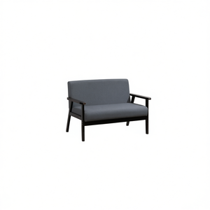 Bahamas 45 en Gris Oscuro, Sofá de Dos Plazas de Tela Estilo Moderno de Mediados de Siglo para Sala de Estar - Product Image 1