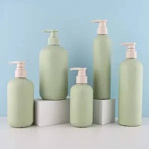 High-quality 200/250/300/400/500ml Green Light Green Plastic Empty Shampoo Bottles With Lotion Pump Head