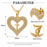 Nouveau Collier ARNAN en forme de cœur plaqué or avec zircons incrustés, chaîne tendance, pendentif haut de gamme, cadeau, bijoux pour femme