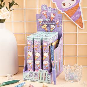 Set alat tulis kreatif estetika tinggi, pena menulis, tanpa sumbat, Gel halus, pena menulis, kartun keluarga, murid - Product Image 1