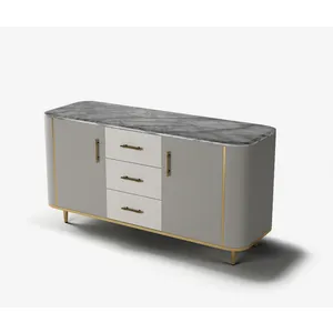 Foshan living room furniture modern marble sideboard cabinet