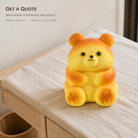 Jouet anti-stress en PU à remontée lente, ours assis mignon en forme de pain, 12 cm, jouet à presser en forme de gâteau d'ours pour enfants, cadeau