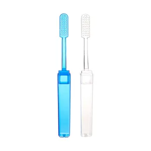उच्च गुणवत्ता के नए आसान ले जाने प्लास्टिक पोर्टेबल तह नरम टूथब्रश वयस्क यात्रा टूथब्रश