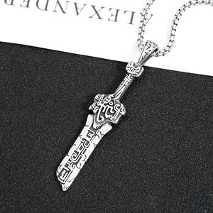 Yunnique – collier avec pendentif épée rétro en acier inoxydable, bijoux unisexes à la mode, cadeau - Product Image 3