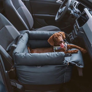 Diseño de fábrica, asiento trasero impermeable para mascotas, funda de felpa extraíble transpirable para viajes en coche, cueva para mascotas con cinturón de seguridad para llevar - Product Image 3