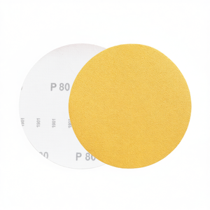 Disco de Lijado Fervi con Velcro Dorado P80 de 150 mm para Acabado de Madera y Metal - Product Image 2