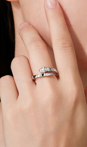 Anillo ajustable de plata de ley S925 con moissanita, diseño de serpiente, chapado en tres colores, joyería fina, regalo para mujer, uso diario, fiestas, citas - Product Image 6