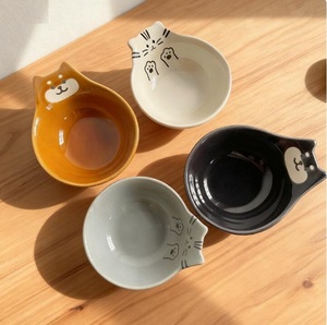 Plat à condiments de 3,5 pouces en céramique et grès, motif animal, style rétro, petit plat créatif pour collations et sauces, vaisselle de cuisine et de table - Product Image 3