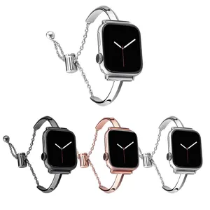 Supplier Custom Female Wrist Band Steel Alloy Luxury Smart Watches Metal Watch Bands For Apple Watch Straps