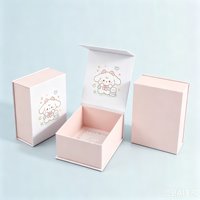 Boîte cadeau en carton ondulé magnétique gaufré, biodégradable, écologique, motif dessin animé mignon, emballage multi-usage à couvercle rabattable, vente en gros
