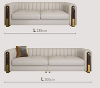 Canapé Sectionnel de Salon en Cuir Véritable de Style Italien, Ensemble de Meubles de Luxe Modernes