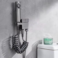 HONGDEC Ensemble de pulvérisateur de bidet mural moderne en laiton chromé, installation facile pour appartement et hôtel