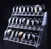 Support d'exposition pour montres Casio en acrylique transparent à 3 niveaux, fabriqué au Vietnam