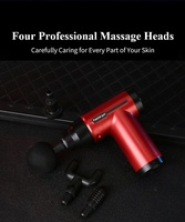 Mini pistolet de massage portable, pistolet de massage électrique à 6 vitesses, masseur musculaire silencieux pour tissus profonds, 4 têtes pour le dos, le cou et les épaules