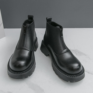 Nouvelles Bottes en Cuir pour Hommes 2026 – Style Tendance Décontracté à Enfiler Mi-Mollet - Product Image 2