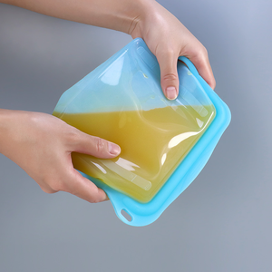 Sacs de conservation alimentaire en silicone – Nouveauté : Ensemble de sacs réutilisables en silicone de qualité alimentaire avec fermeture éclair - Product Image 2