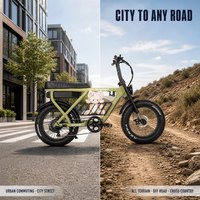 Vélo électrique à pneus larges pour adultes, pour les trajets urbains, cadre en alliage d'aluminium, moteur 750W, batterie 48V, roues larges 20x4.0, vélo de ville