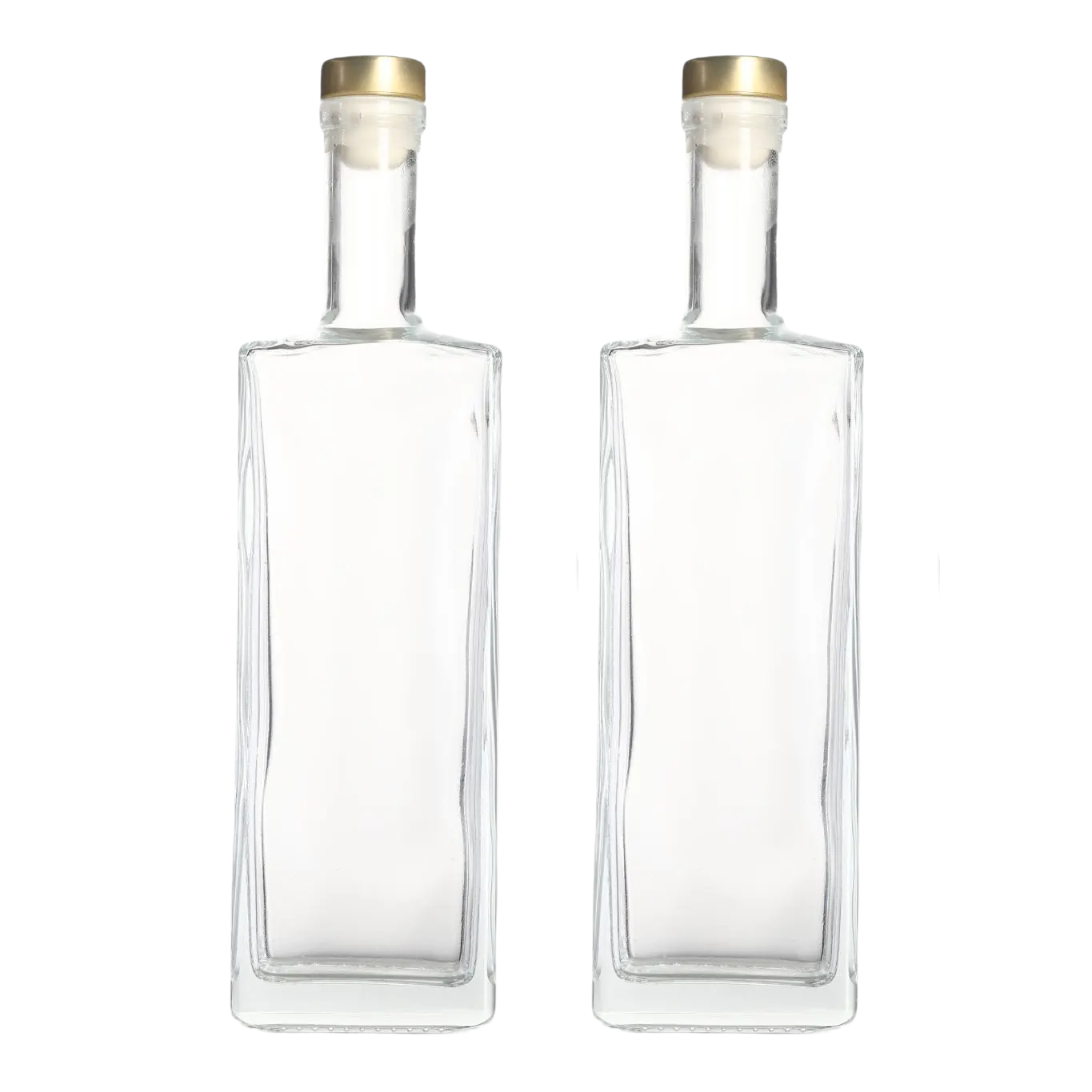 Weekly Deals 750ml Super High Flint Square Glass Bottles for Gin Tanqueray 750 ml Liquor Bottle Shrink Caps with Cork