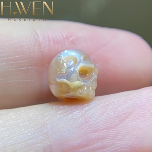 ลูกปัดมุกน้ำจืดธรรมชาติรูปทรงกระโหลกขนาด 8-9 มม. แกะสลักสีธรรมชาติ สำหรับทำเครื่องประดับ DIY - Product Image 3