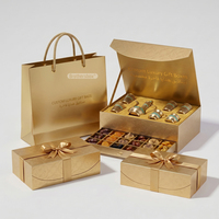 Caja de Regalo Personalizada con Cierre Magnético y Lámina Dorada para Dulces de Eid, Caja de Regalo Personalizada para Eid Mubarak con Dos Capas