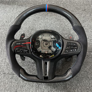 Volante de Cuero Perforado de Fibra de Carbono Personalizado para <span class=keywords><strong>BMW</strong></span> Serie G LCI G20 G30 G21 G22 G23 320i 325i 330i 2019 2020 2023 - Product Image 1