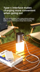 Nhỏ 2in 1 RGB môi trường xung quanh ánh sáng 5 Wát đầu ra TWS di động ngoài trời không dây bluetooths Loa - Product Image 6