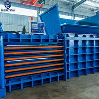 Presse à balles horizontale hydraulique automatique PLC de qualité industrielle pour le recyclage du papier, du carton et du film, pour les centres de recyclage