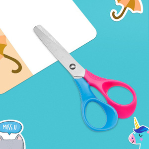 Stainless Steel Children's Scissors With Graduations Straight Head Blue Pink Purple Pink Light Dark Blue Home Use Paper Cutting - Product Image 4