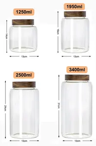 완벽한 아카시아 나무로 되는 뚜껑을 가진 실 유형 붕규산 유리 저장 단지