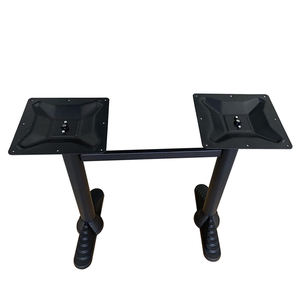 Base de table robuste en fonte à double colonne avec barre transversale – Cadre de table de restaurant en gros - Product Image 3