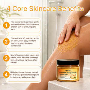 Gommage corporel éclaircissant au curcuma naturel, marque privée, pour le visage et le corps, exfoliant, anti-taches brunes, illuminateur, enrichi en vitamine C - Product Image 5