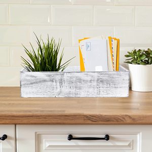 Jardinière en bois brun (17x5x4 pouces) avec doublure en plastique amovible, plusieurs couleurs, boîte en bois rectangulaire rustique <span class=keywords><strong>d</strong></span>écorative <span class=keywords><strong>d</strong></span>'intérieur - Product Image 3