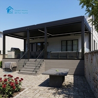 Pergola bioclimatique en aluminium de luxe écologique Sweet Home, toit rétractable motorisé à lames orientables, auvent imperméable pour l'extérieur