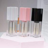 Tubes de brillant à lèvres en plastique blanc, noir, rose, en forme d'étoile, 5 ml (0,17 oz), avec applicateur épais pour conteneur de brillant à lèvres DIY