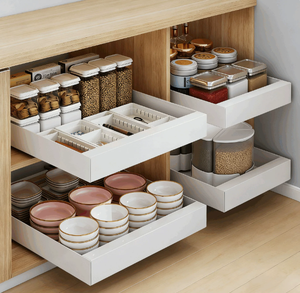 Plateau de rangement en métal <span class=keywords><strong>pour</strong></span> armoire de <span class=keywords><strong>cuisine</strong></span>, organiseur d'épices <span class=keywords><strong>pour</strong></span> <span class=keywords><strong>bouteilles</strong></span> de condiments et petits articles avec design ventilé - Product Image 2