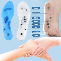 Semelles magnétiques d'acupression en gel avec soutien de la voûte plantaire, amortissantes, pour massage des pieds, perte de poids et soulagement par réflexologie
