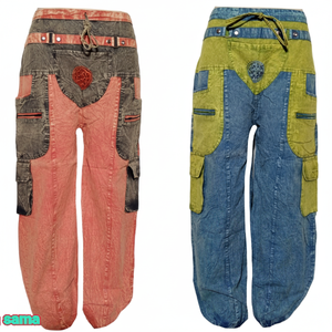 Unisex algodón lavado ácido diseñador Cargo pantalones elásticos estilo Casual moda verano Pantalones alta calidad Unisex hombres mujeres - Product Image 1