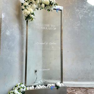 Fontaine en cascade moderne en verre trempé transparent, acier découpé au laser, pour décorations de mariage, changement de couleur - Product Image 3