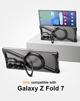 Coque de protection intégrale en métal creux avec anneau magnétique intégré et béquille pour Samsung Z Fold 5 6 7 8