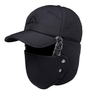 Hot Winter Outdoor Warm Adjustable <b>Black</b> Furry Fluffy 5-Panel Polyester/Cotton/Metallic Ear Trapper <b>Hat</b> for <b>Men</b> - Product Image 5