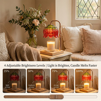 Lampe chauffe-bougie double couche à dégradé Fraise et Muguet avec minuterie pour bougies et cires fondantes
