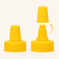 Bouchon de bouteille en plastique à bec verseur pointu, couvercle de distribution à bec côtelé pour miel, sauce, sirop