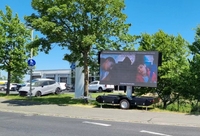 Pantalla LED para Remolque Exterior P4 5760mm*3840mm a Todo Color, Plegable, Doble Cara, Panel de Publicidad Móvil, Letrero