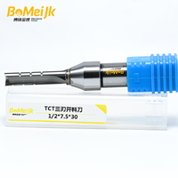 BoMeiJK Fraise à rainurer personnalisable en carbure de tungstène TCT à 3 cannelures, angle de hélice 45°, HRC 66-70, OEM/ODM pour le travail du bois