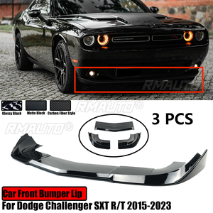 For Dodge Challenger SXT R/T 2015-2023 Car Front Bumper Lip Spoiler <b>Splitter</b> Carbon Fiber Look Glossy Black Matte Black 3PCS - Product Image 1