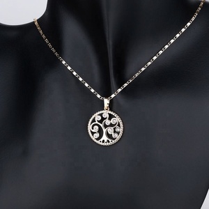 ชุดเครื่องประดับแฟชั่นขายส่ง Bijouterie Joyeria ต่างหูและสร้อยคอชุบทอง 18K ประดับเพชรซิร์คอนสำหรับผู้หญิง - Product Image 5